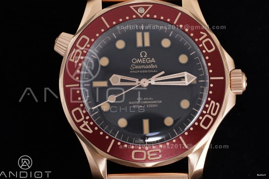 Best VSF Seamaster Mesh Dial Black A8806 Diver Bracelet 300M on Edition Gold Rose 1:1 1230